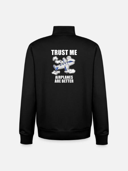 Airplanes Airplane Pilot Gift - Unisex Organic Zip Sweatshirt by Stanley/Stella - black