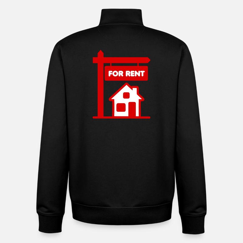 Rotes Schild zu mieten - Unisex Organic Zip Sweatshirt von Stanley/Stella - Schwarz