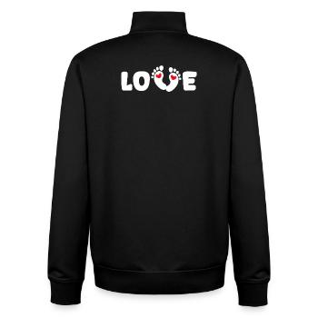 Schwangerschaft Schwanger Herz Babyfüße Familie - Unisex Organic Zip Sweatshirt von Stanley/Stella - Schwarz - Hinten - AI Model Male 185 light (185cm)