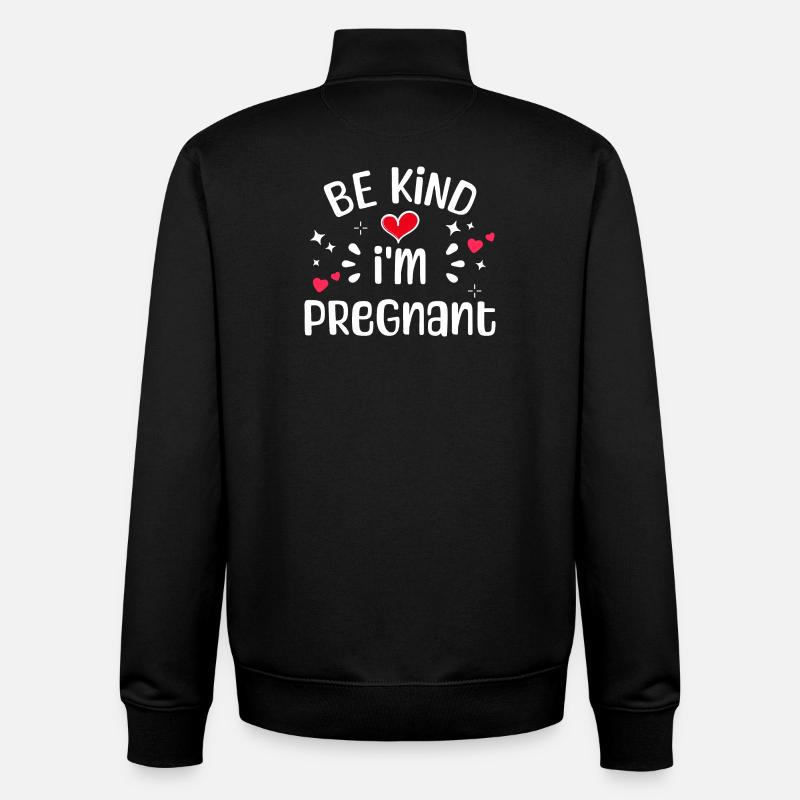 Schwanger Statement Schwangerschaft Babybauch - Unisex Organic Zip Sweatshirt von Stanley/Stella - Schwarz