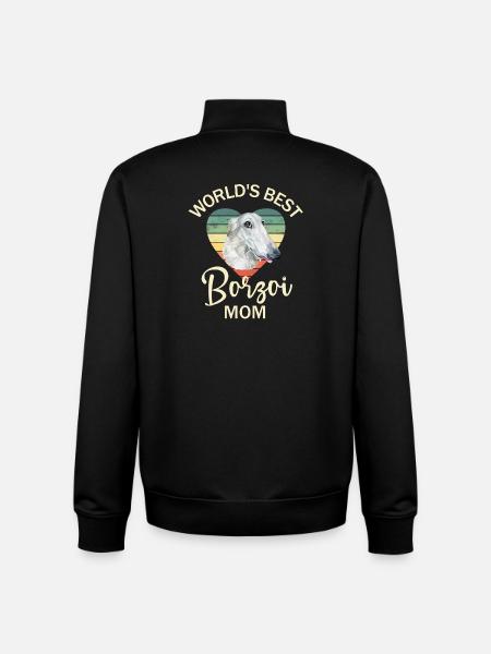 Dog Borzoi - Unisex Organic Zip Sweatshirt by Stanley/Stella - black