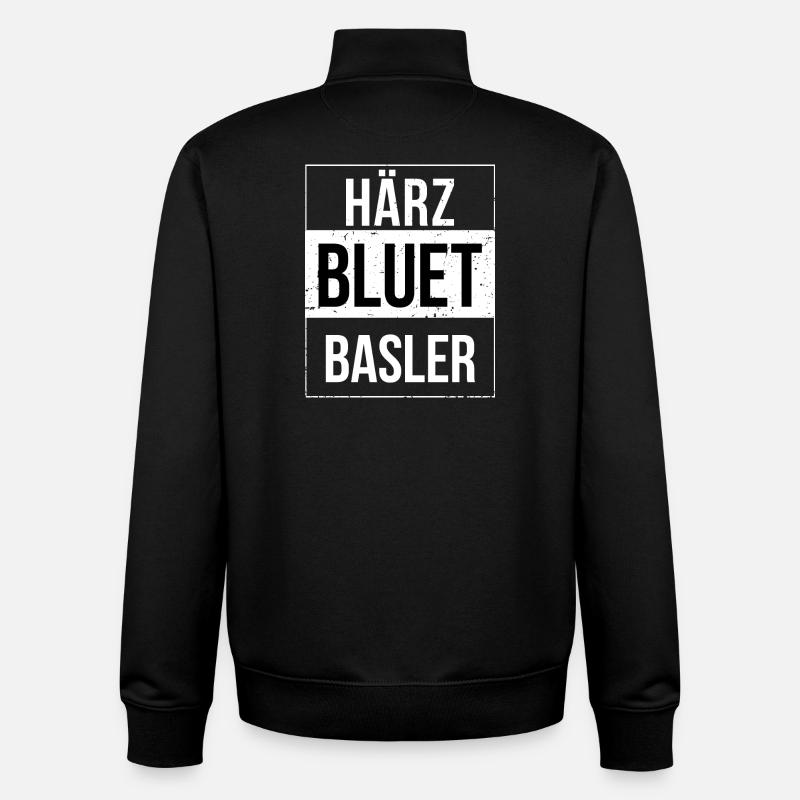 Härzbluetbasler aus Basel - Unisex Organic Zip Sweatshirt von Stanley/Stella - Schwarz