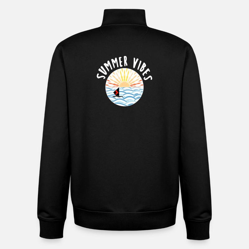 Waves Summer Sail Sun - Unisex Organic Zip Sweatshirt by Stanley/Stella - black