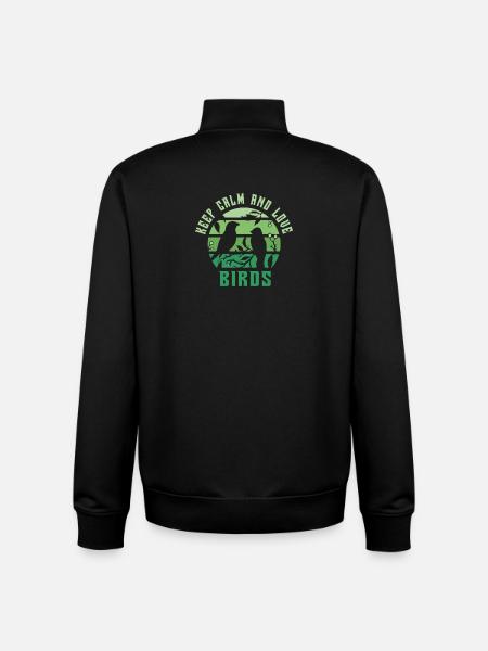 Keep calm and love birds - Unisex Organic Zip Sweatshirt by Stanley/Stella - black