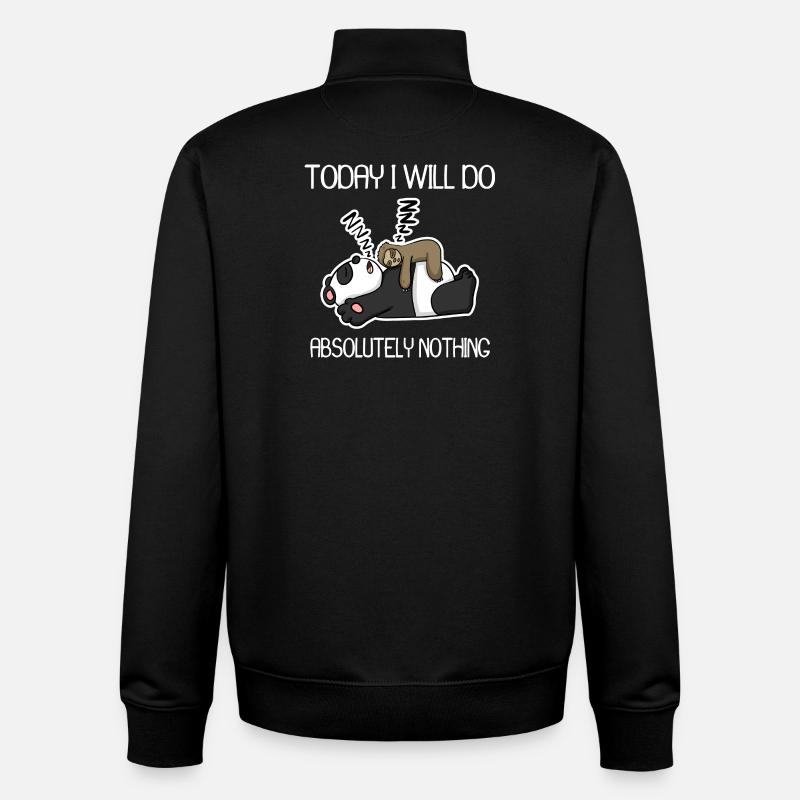 Do nothing - lazy - Unisex Organic Zip Sweatshirt by Stanley/Stella - black