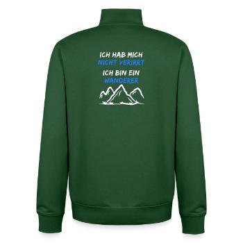 Berggipfel Wanderwege Statement Wandern Wanderer - Unisex Organic Zip Sweatshirt von Stanley/Stella - Flaschengrün - Hinten - AI Model Male 185 dark (185cm)