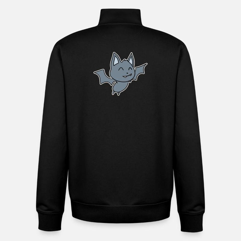 Bat Kids Motif - Sweat zippé unisexe en coton bio Stanley/Stella - noir