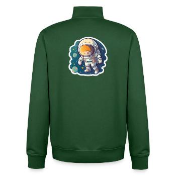 Aventure spatiale - Sweat zippé unisexe en coton bio Stanley/Stella - vert bouteille - Dos - AI Model Male 185 dark (185cm)
