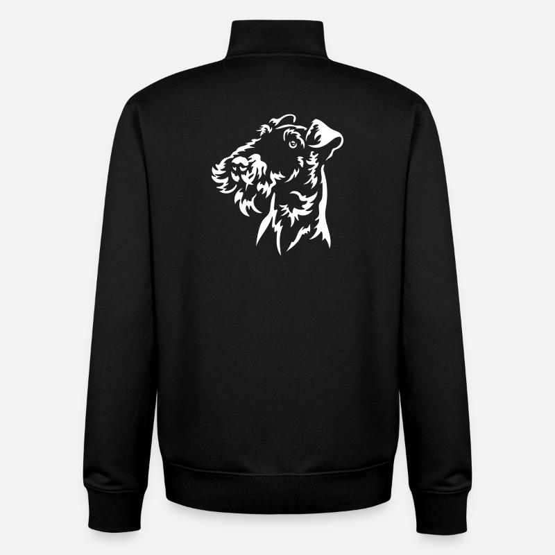 Fox Terrier Head « Black Edition » - Sweat zippé unisexe en coton bio Stanley/Stella - noir