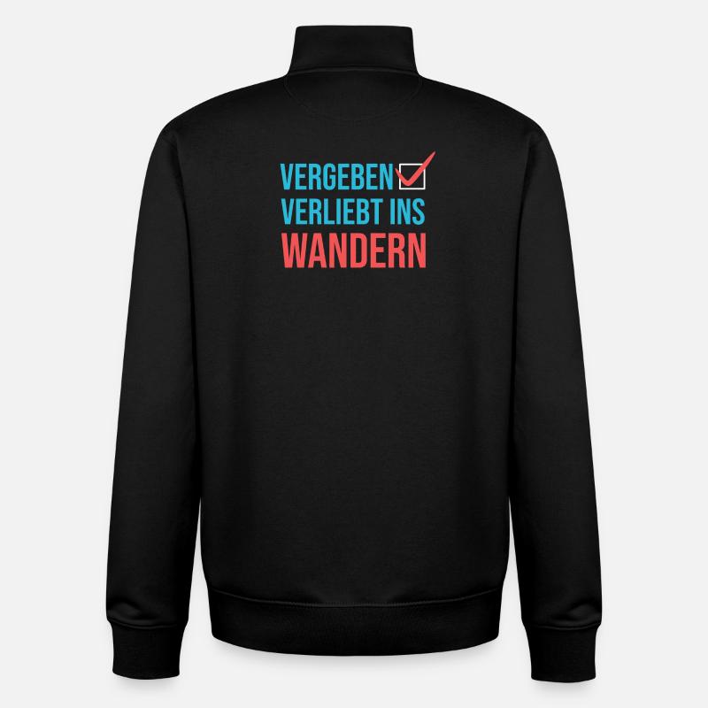 Wandern Klettern Statement Bergwanderung Wanderer - Unisex Organic Zip Sweatshirt von Stanley/Stella - Schwarz