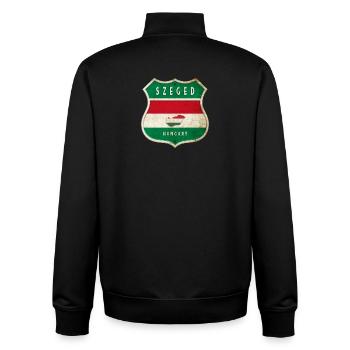 Szeged Ungarn Wappen Flaggen Design - Unisex Organic Zip Sweatshirt von Stanley/Stella - Schwarz - Hinten - AI Model Male 185 light (185cm)