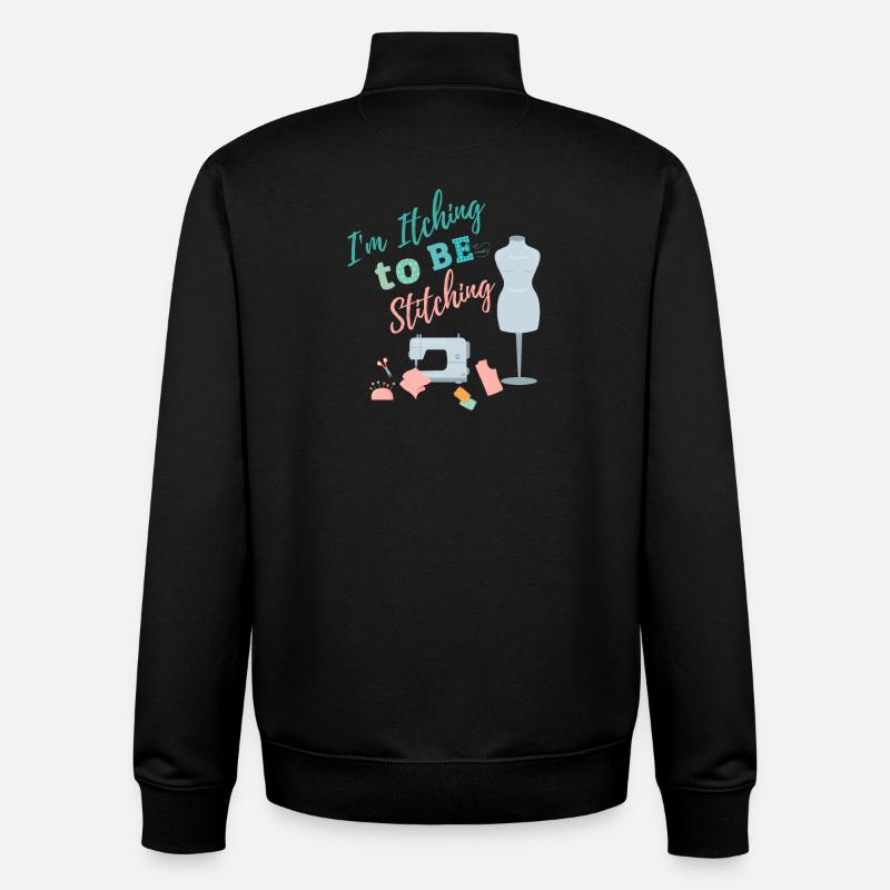 J’ai envie de broder - Artisanat Couture - Sweat zippé unisexe en coton bio Stanley/Stella - noir