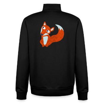 Fox Forest Animal Comic Smart Cool Nursery - Unisex Organic Zip Sweatshirt by Stanley/Stella - black - Back - AI Model Male 185 light (185cm)