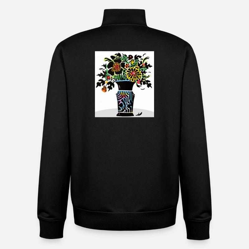 bunter Blumenstrauß - Unisex Organic Zip Sweatshirt von Stanley/Stella - Schwarz