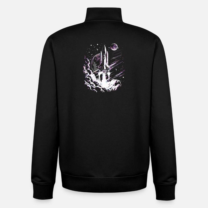 Rocket at take-off - Unisex Organic Zip Sweatshirt by Stanley/Stella - black