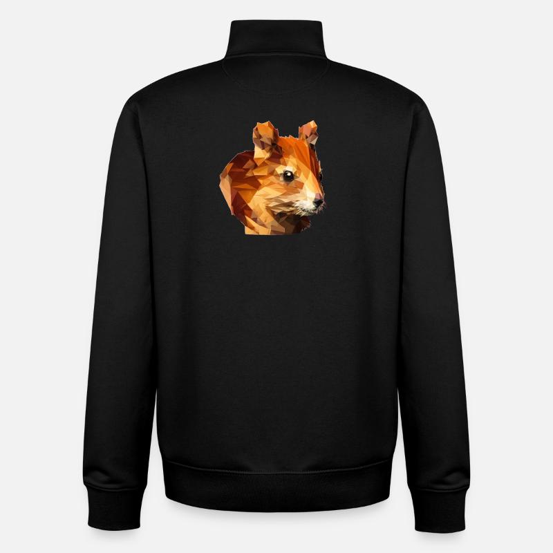 Polygon Squirrel - Unisex Organic Zip Sweatshirt by Stanley/Stella - black