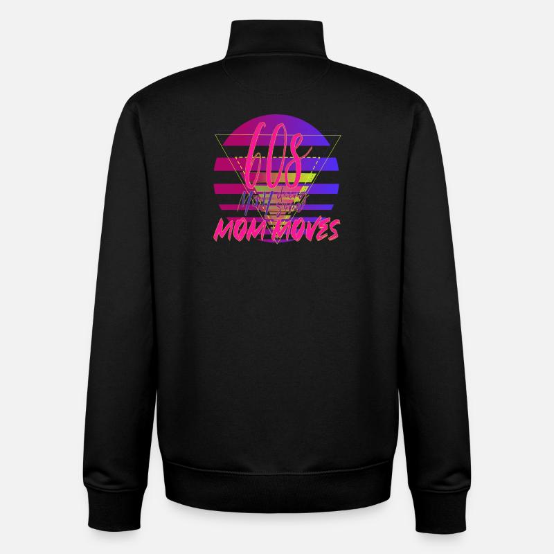 60s Mom Moves Retro Neon Design - Unisex Organic Zip Sweatshirt by Stanley/Stella - black