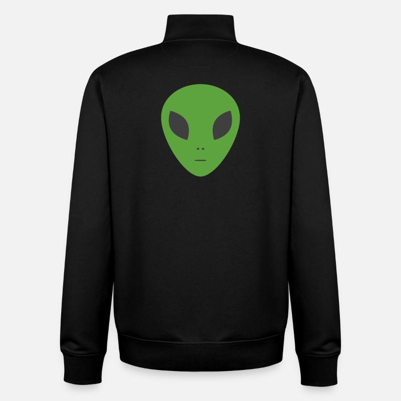 Alien vert - Sweat zippé unisexe en coton bio Stanley/Stella - noir