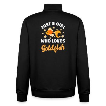 Poisson rouge - Sweat zippé unisexe en coton bio Stanley/Stella - noir - Dos - AI Model Male 185 light (185cm)