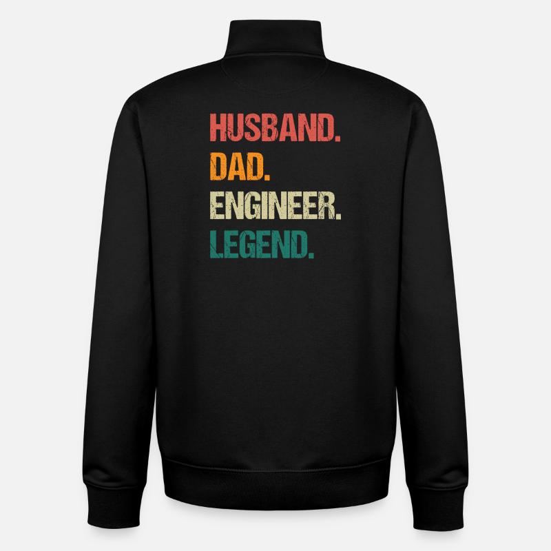 Mari Papa Ingénieur Légende Citation - Sweat zippé unisexe en coton bio Stanley/Stella - noir