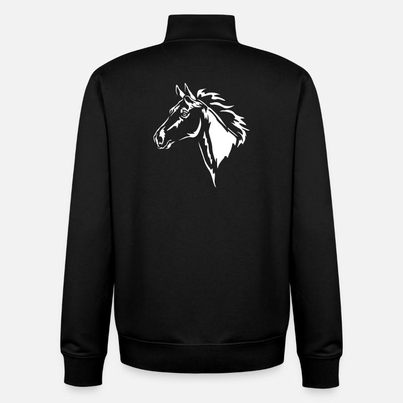 Pferd Kopf "Black Edition" - Unisex Organic Zip Sweatshirt von Stanley/Stella - Schwarz