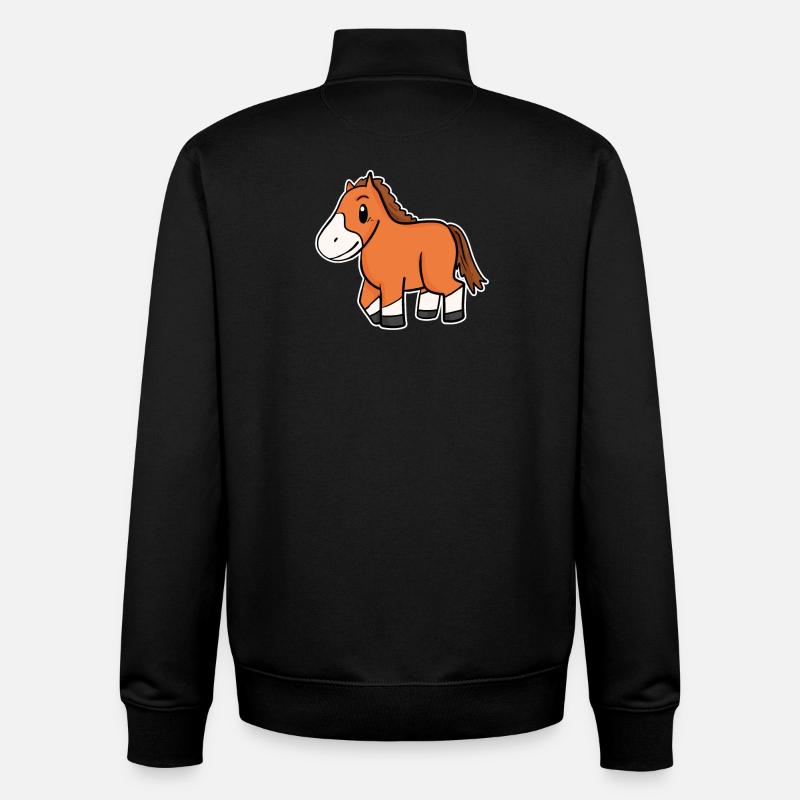 Motif de cheval - Sweat zippé unisexe en coton bio Stanley/Stella - noir