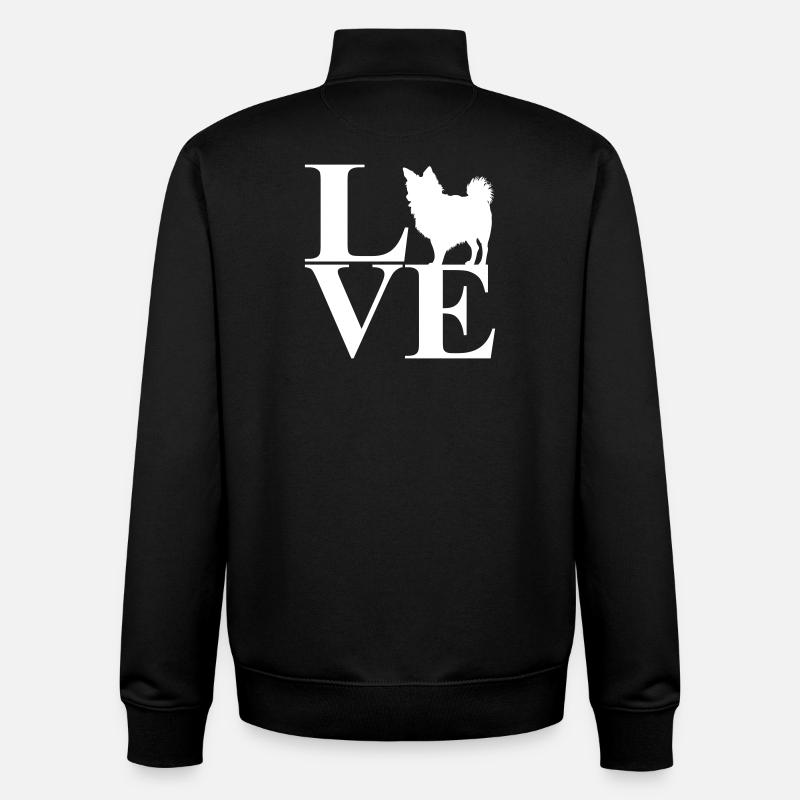 Amour Chihuahua - Sweat zippé unisexe en coton bio Stanley/Stella - noir
