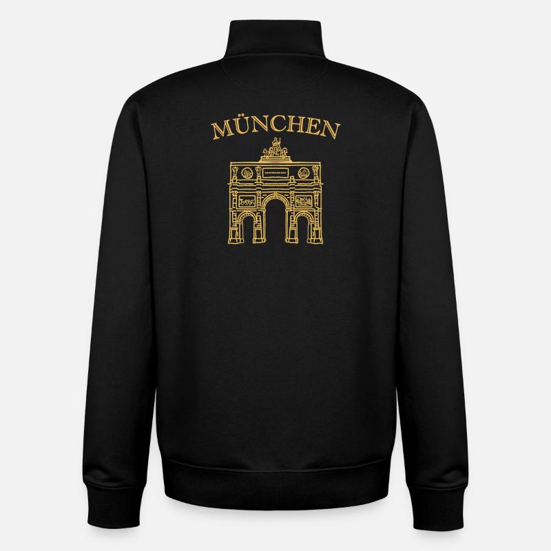 Iconic Victory Gate Munich - Unisex Organic Zip Sweatshirt by Stanley/Stella - black