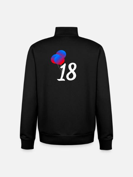 geschenkideen, 18 Luftballons - Unisex Organic Zip Sweatshirt von Stanley/Stella - Schwarz