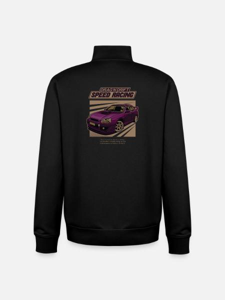 Purple Drift Speed Racing - Unisex Organic Zip Sweatshirt by Stanley/Stella - black