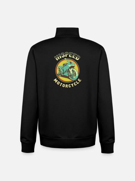 High Speed Motorcycle - Unisex Organic Zip Sweatshirt by Stanley/Stella - black