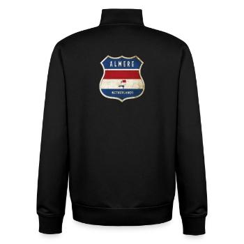 Almere Niederlande Wappen Design - Unisex Organic Zip Sweatshirt von Stanley/Stella - Schwarz - Hinten - AI Model Male 185 light (185cm)