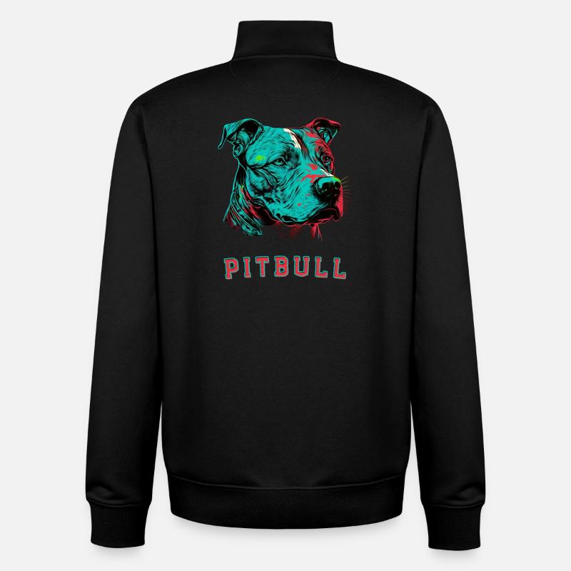 Pitbull - Sweat zippé unisexe en coton bio Stanley/Stella - noir