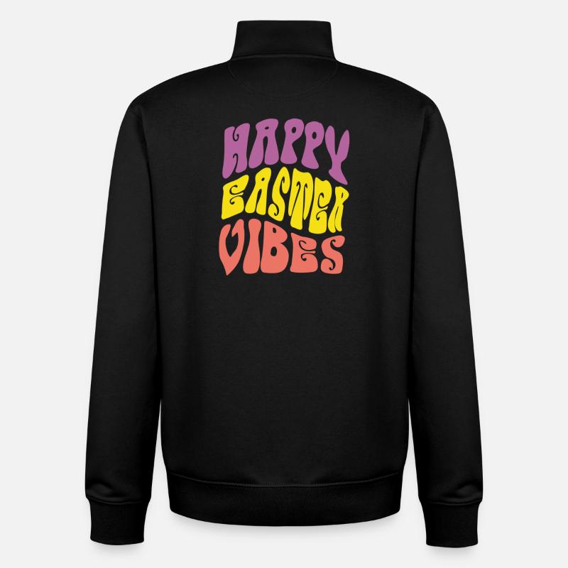 Happy Easter Vibes - Unisex Organic Zip Sweatshirt by Stanley/Stella - black