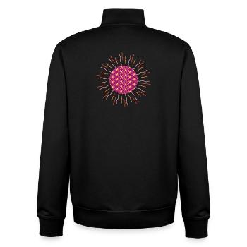 Sun mandala pink - Unisex Organic Zip Sweatshirt by Stanley/Stella - black - Back - AI Model Male 185 light (185cm)