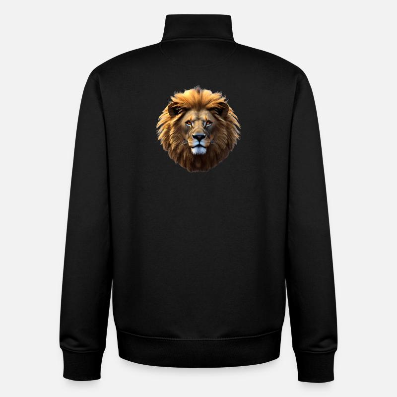 Löwe, Löwenkopf - Unisex Organic Zip Sweatshirt von Stanley/Stella - Schwarz