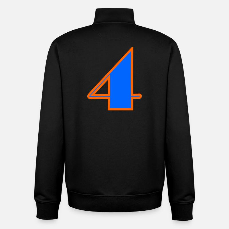 4 ANS,4e ANNIVERSAIRE,ANNIVERSAIRE 4 ANS,QUATRE - Sweat zippé unisexe en coton bio Stanley/Stella - noir