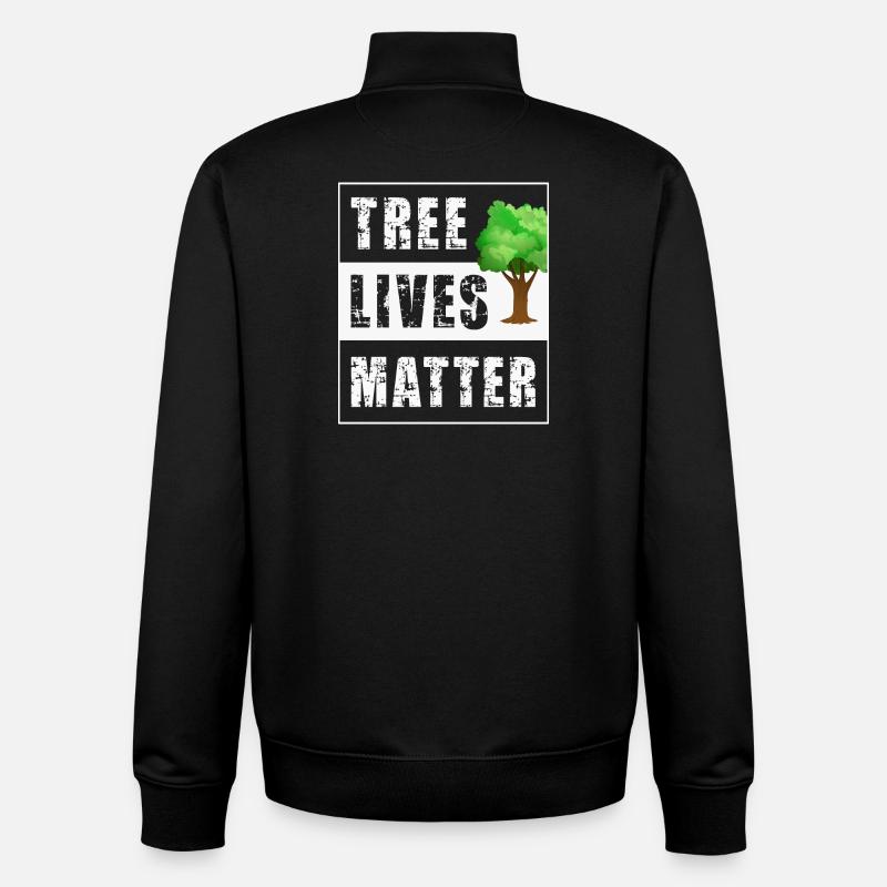 Arbres - Sweat zippé unisexe en coton bio Stanley/Stella - noir
