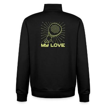 Spieler Racket Training Padel Turnier Statement - Unisex Organic Zip Sweatshirt von Stanley/Stella - Schwarz - Hinten - AI Model Male 185 light (185cm)