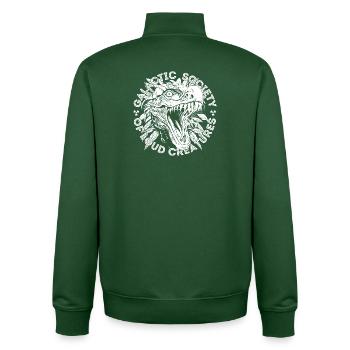 Galaktische Gesellschaft der lauten Kreaturen - weiß - Unisex Organic Zip Sweatshirt von Stanley/Stella - Flaschengrün - Hinten - AI Model Male 185 dark (185cm)