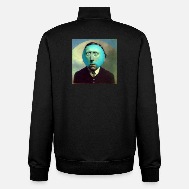 Surréaliste 02 - Sweat zippé unisexe en coton bio Stanley/Stella - noir