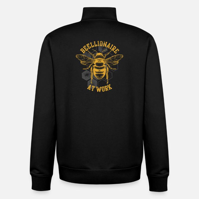 Reellionaire at Work Bee - Unisex Organic Zip Sweatshirt by Stanley/Stella - black