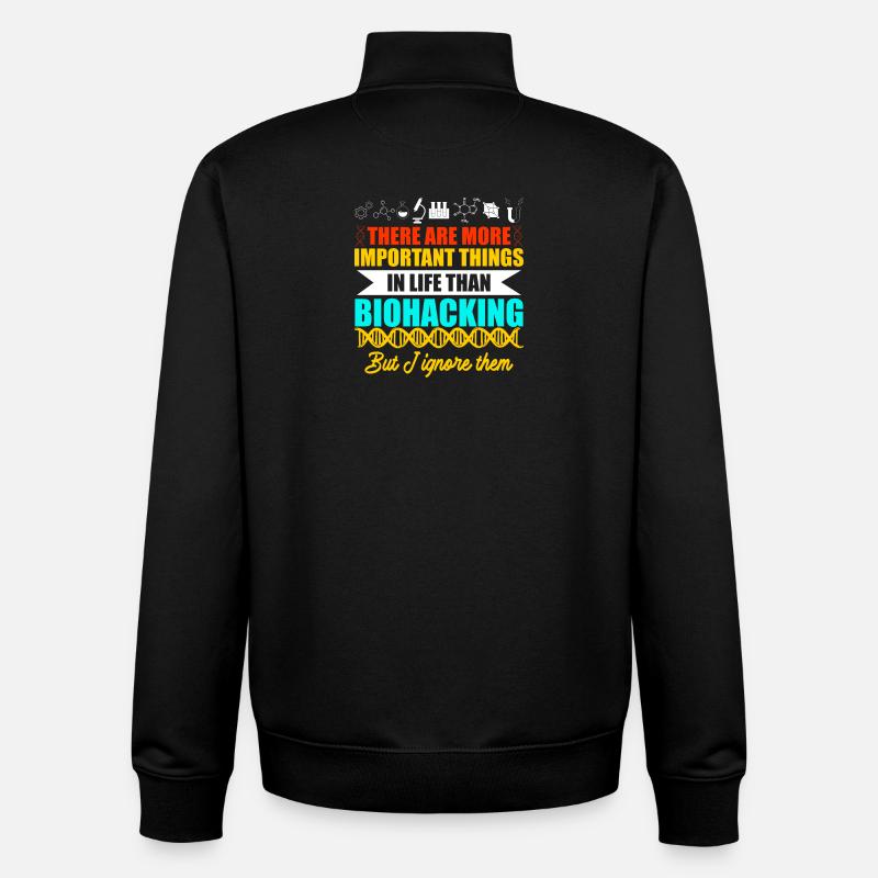 Biohacker Design - Unisex Organic Zip Sweatshirt von Stanley/Stella - Schwarz