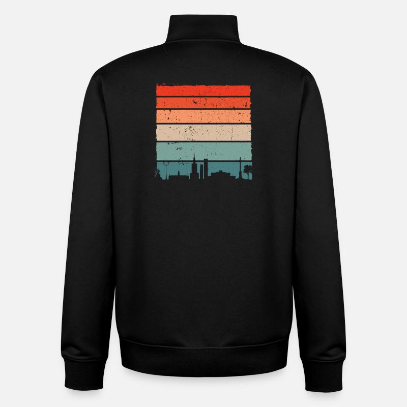 Sunset Skyline Gradient Tee - Unisex Organic Zip Sweatshirt by Stanley/Stella - black