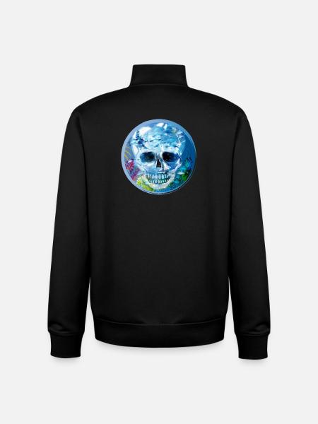 extravagant coloured skull under water - Unisex Organic Zip Sweatshirt by Stanley/Stella - black