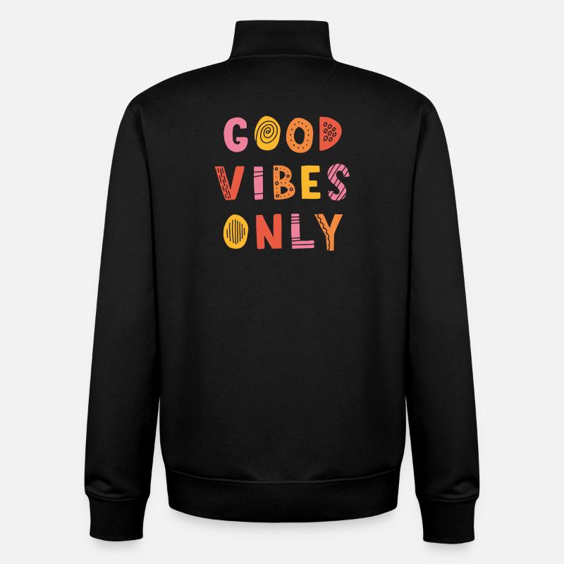 good-vibes-only - Unisex Organic Zip Sweatshirt von Stanley/Stella - Schwarz