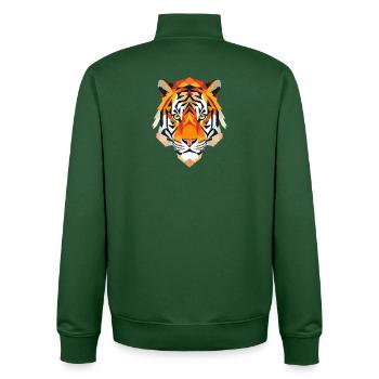 Stylized Tiger, Geometric - Unisex Organic Zip Sweatshirt by Stanley/Stella - bottle green - Back - AI Model Male 185 dark (185cm)