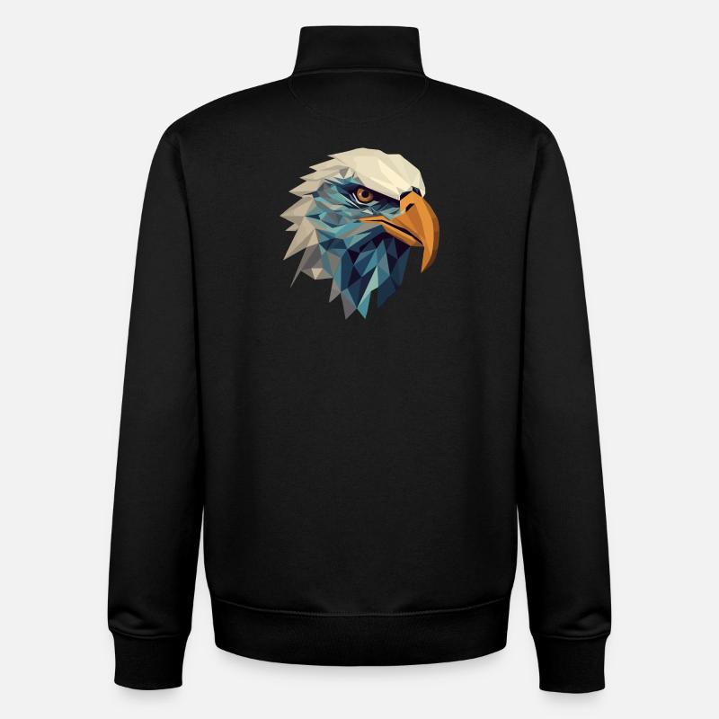 Stylized, geometric eagle - Unisex Organic Zip Sweatshirt by Stanley/Stella - black