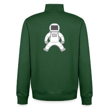 Motif astronaute - Sweat zippé unisexe en coton bio Stanley/Stella - vert bouteille - Dos - AI Model Male 185 dark (185cm)