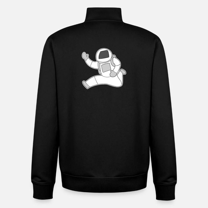 Motif astronaute - Sweat zippé unisexe en coton bio Stanley/Stella - noir